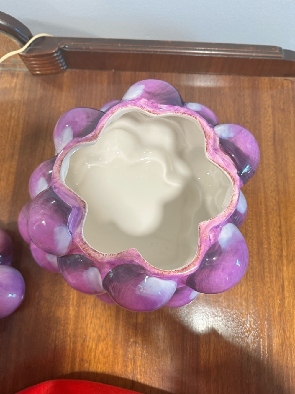 Gibson Everyday Grape Cookie Jar Hand Painted 3D Purple Fruit Kitchen Decor - Picture 5 of 8